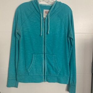 Mossimo Supply Co. Teal Zip-Up Hoodie